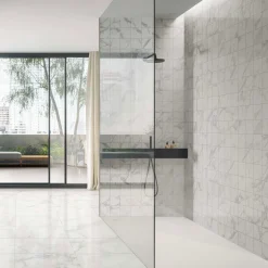 Lattialaatta Keope Elements Lux Calacatta 15x15cm, valkoinen