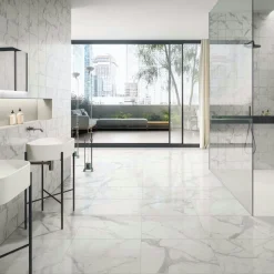 Lattialaatta Keope Elements Lux Calacatta 60x60cm, valkoinen