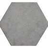 Lattialaatta Kymppi-Lattiat Concrete hex Antracite 14x16cm