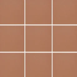 Lattialaatta Pukkila Natura Keskiruskea himmeä sileä 96x96 mm lasikuituverkossa