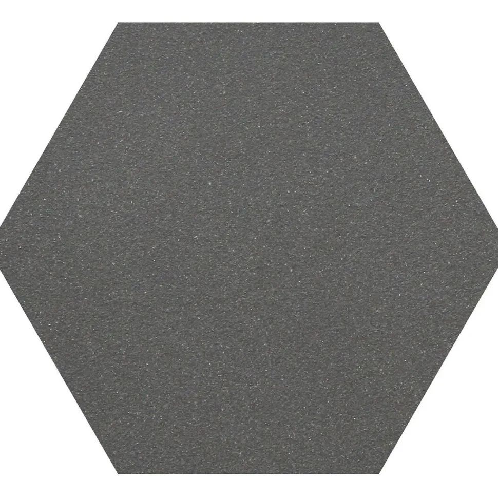 Lattialaatta Pukkila Natura 6-kulmainen Musta himmeä sileä 115x100 mm