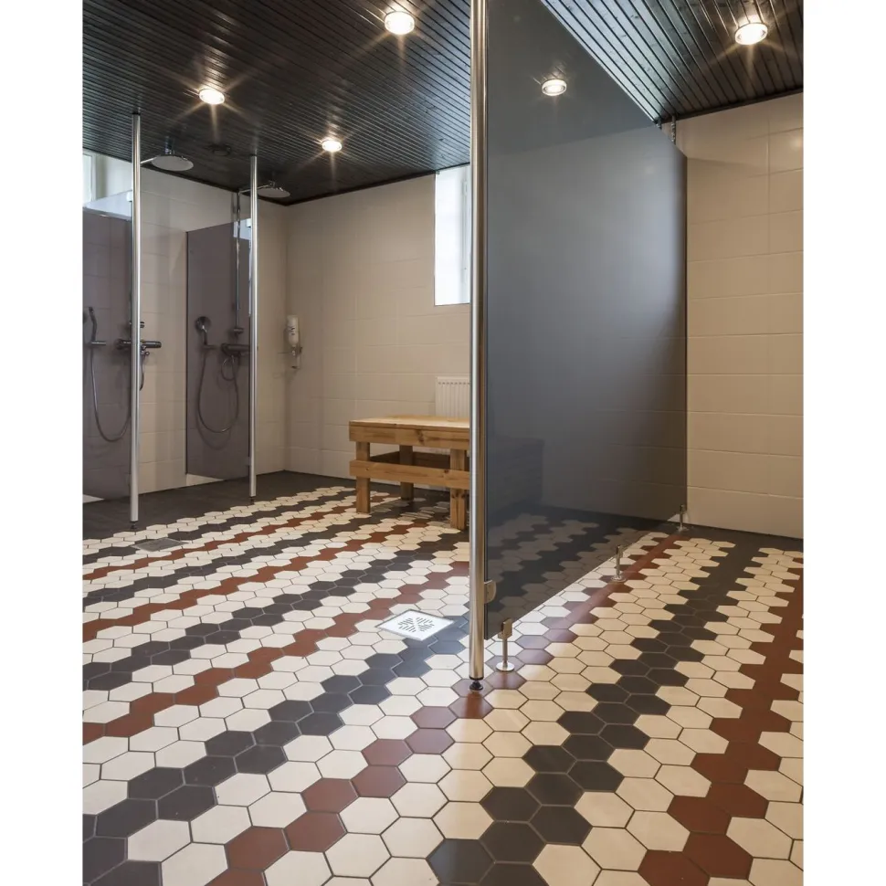 Lattialaatta Pukkila Natura 6-kulmainen Musta himmeä sileä 115x100 mm