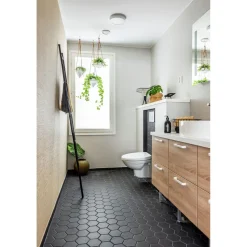 Lattialaatta Pukkila Natura 6-kulmainen Musta himmeä sileä 115x100 mm