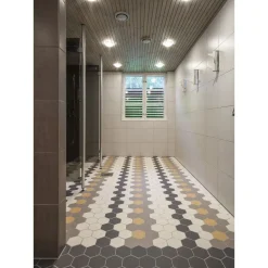 Lattialaatta Pukkila Natura 6-kulmainen Okrankeltainen himmeä sileä 115x100 mm