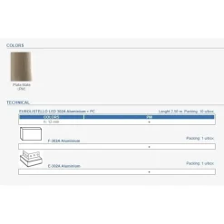 LED-boordilistan ulkokulmapala Euroshrink E-302A, alumiini, mattahopea
