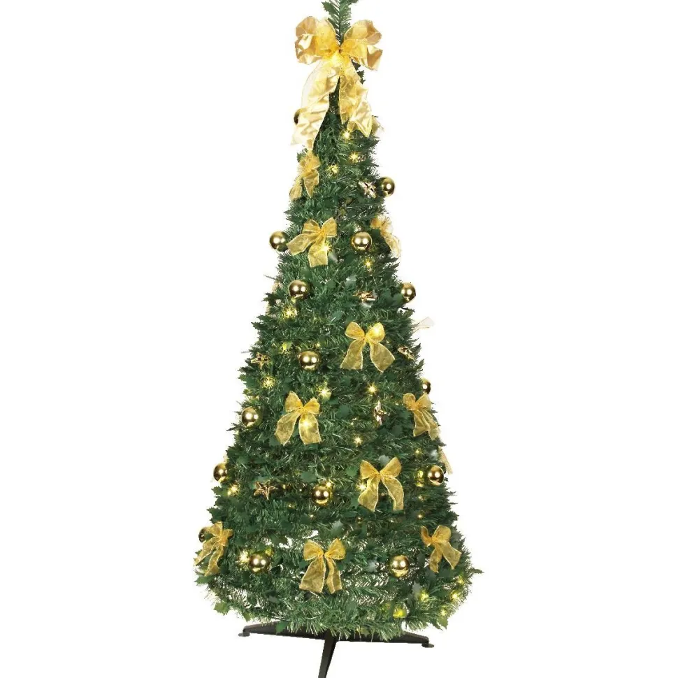 LED-joulukuusi Star Trading Pop-up-tree 185cm vihreä/keltainen