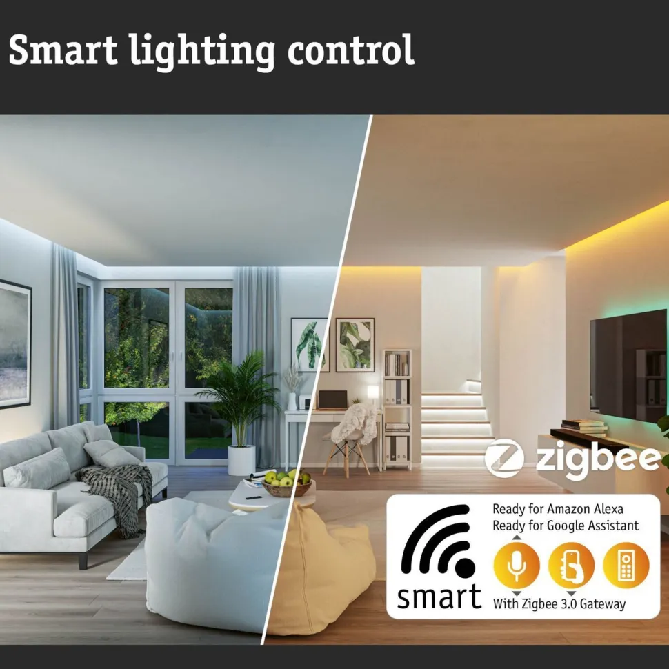 LED-lyhty Paulmann Plug & Shine Classic, 30cm, Smart Home Zigbee 3.0, IP44, RGBW, antrasiitti