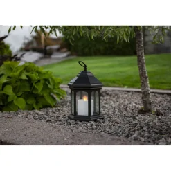 LED-lyhty Star Trading Linta, 26cm, musta