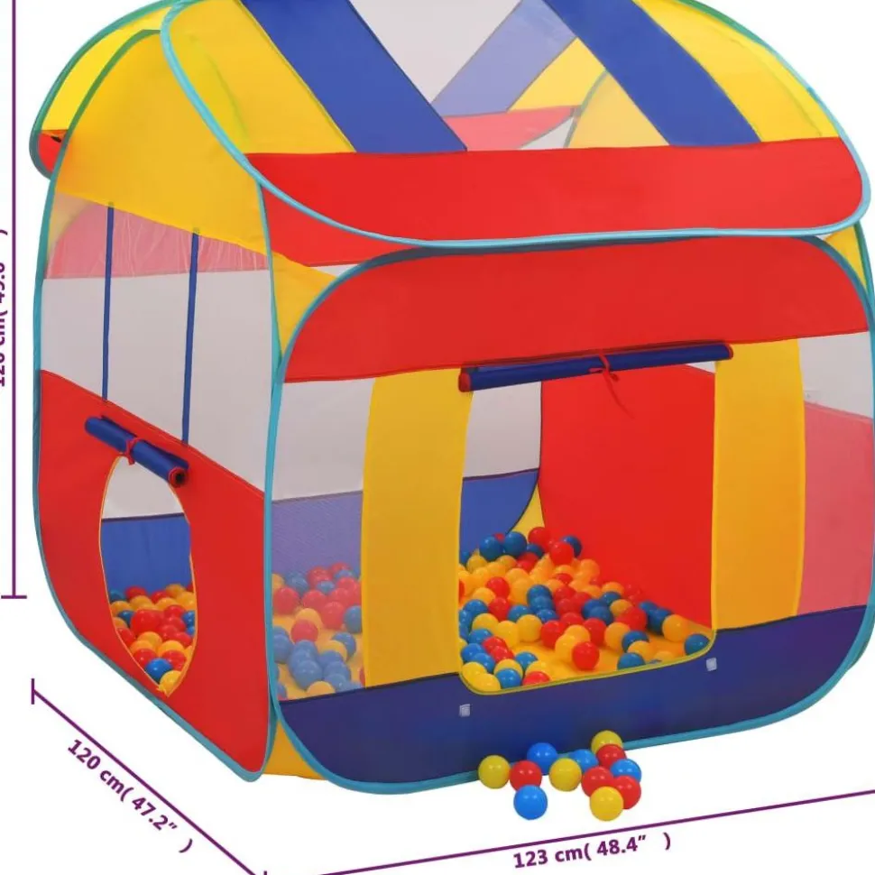 Leikkiteltta 123x120x126 cm 550 pallolla eri värejä