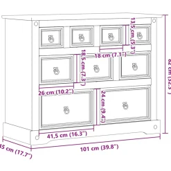 Lipasto Corona 101x45x82 cm täysi mänty (05678)