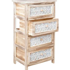 Lipasto Home4You KASEKE 4 säilytysosalla 40x29x73 cm, luonnonväri, beige
