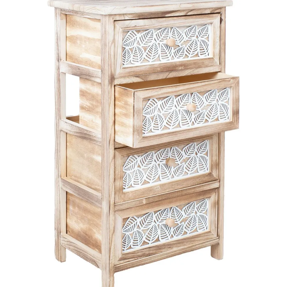 Lipasto Home4You KASEKE 4 säilytysosalla 40x29x73 cm, luonnonväri, beige