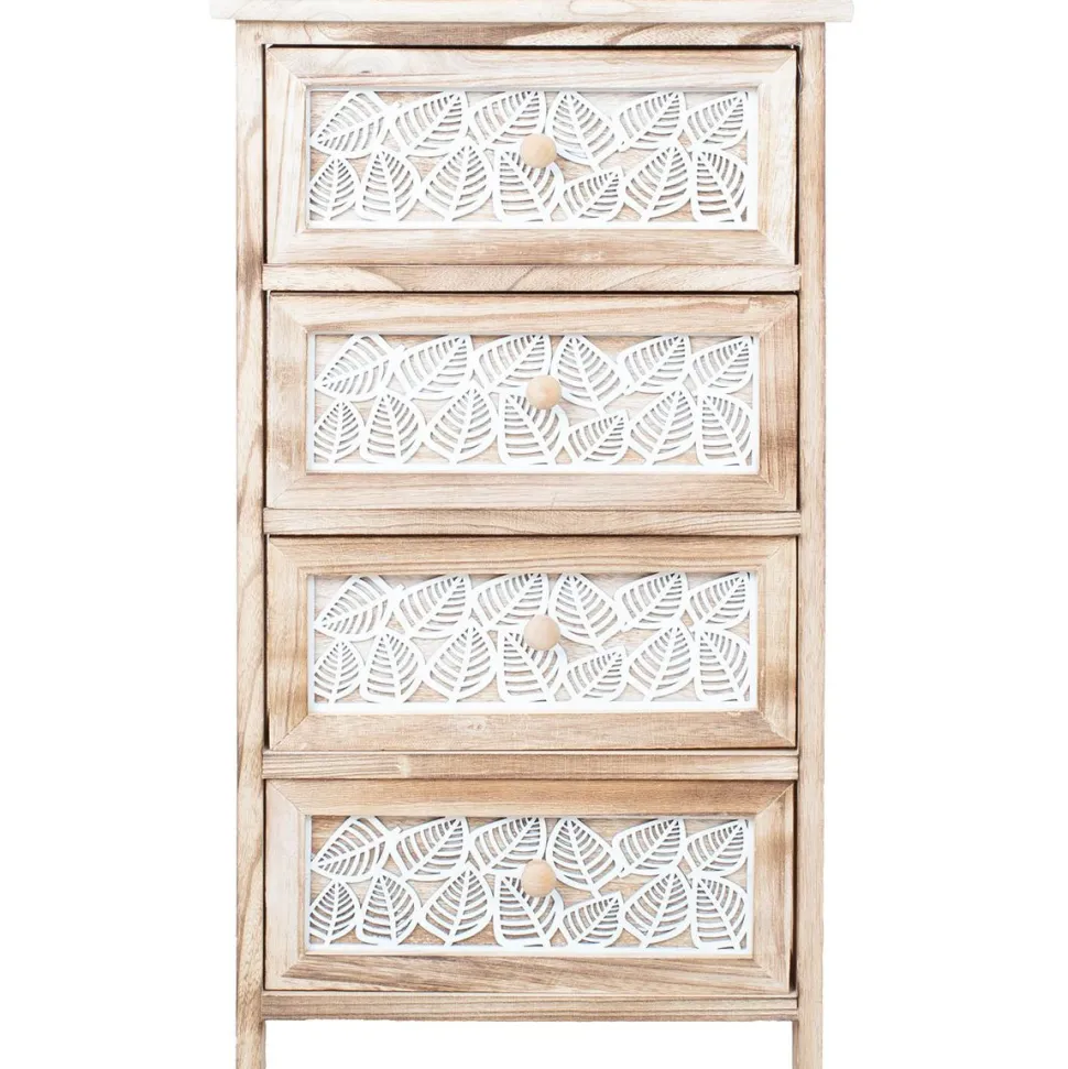 Lipasto Home4You KASEKE 4 säilytysosalla 40x29x73 cm, luonnonväri, beige