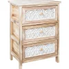 Lipasto Home4You KASEKE 3 säilytysosalla 40x29x58 cm, luonnonväri, beige