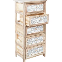 Lipasto Home4You KASEKE 5 säilytysosalla 40x29x90 cm, luonnonväri, beige