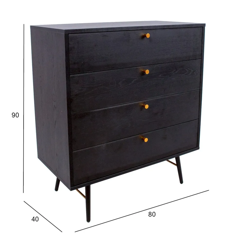 Lipasto Home4You Luxemburg 80x40x90cm, musta