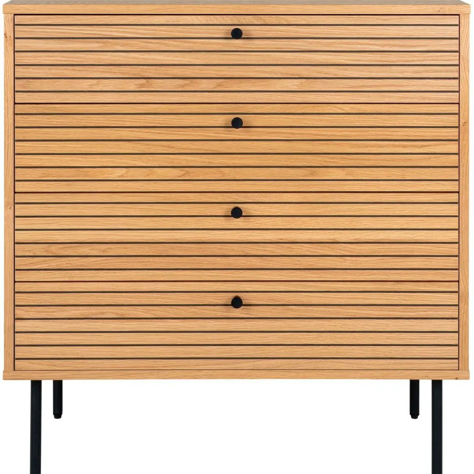 Lipasto House Nordic Kyoto, 80x40x85cm, 4 laatikolla, ruskea tammiviilu