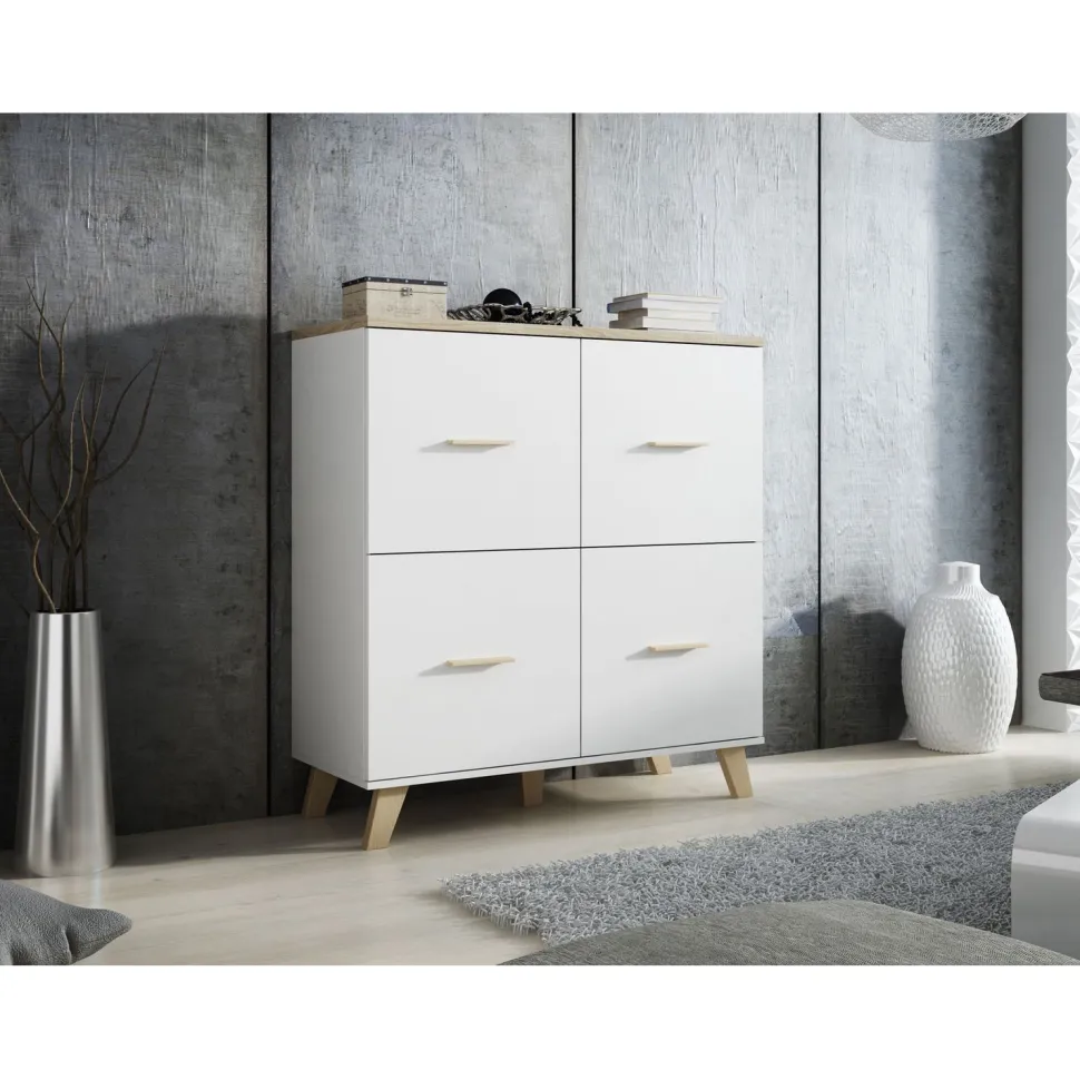 Lipasto LOTTA 110 4D, valkoinen/beige (6952)