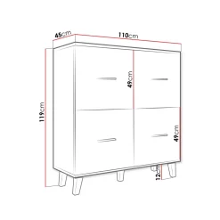 Lipasto LOTTA 110 4D, valkoinen/beige (6952)