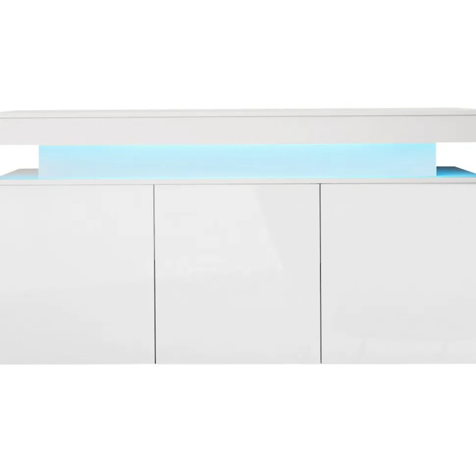 Lipasto Nomla 3D 160 GLOSSA 03, LED-valaistuksella, 83x160cm, valkoinen