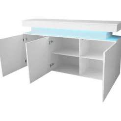 Lipasto Nomla 3D 160 GLOSSA 03, LED-valaistuksella, 83x160cm, valkoinen