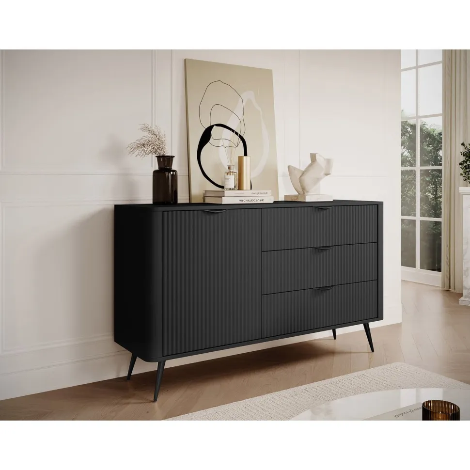 Lipasto Nomla 1D3S LANTE, 82x138cm, musta
