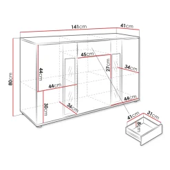 Lipasto Nomla SALSA MDF, 80x141cm, ruskea