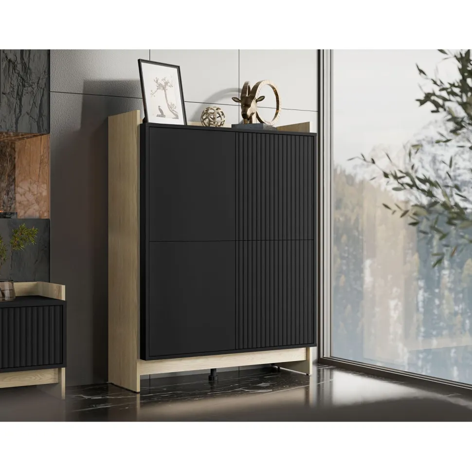Lipasto PORTO 100 4D, beige/musta (6190)