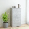 Lipasto 6 vetolaatikolla betoninharmaa 50x34x96 cm lastulevy