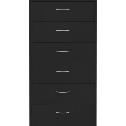 Lipasto 6 vetolaatikolla musta 50x34x96 cm lastulevy