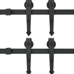 Liukuoven asennussarja 2 kpl 200cm teräs musta