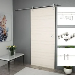 Liukuoven asennustarvikkeet 183 cm ruostumaton teräs hopea