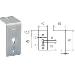 Liukuoven peitelaudan kannatin 407 FE/ZN