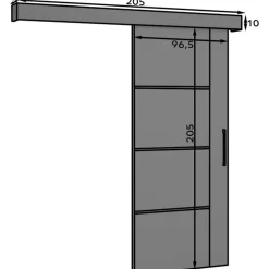 Liukuovi Eltap Crestina 206x96.5cm, musta
