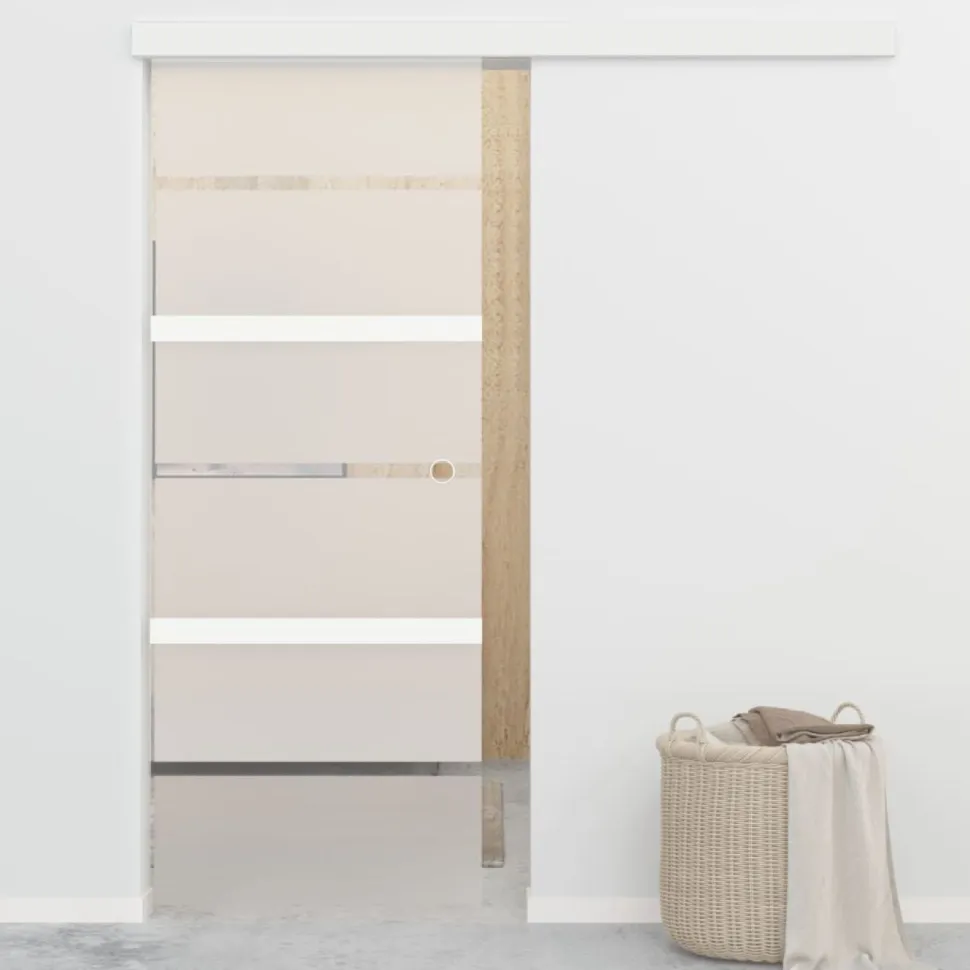 Liukuovi ESG-lasi ja alumiini 76x205 cm hopea