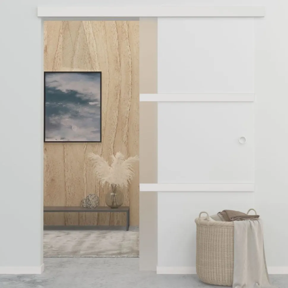 Liukuovi ESG-lasi ja alumiini 90x205 cm hopea