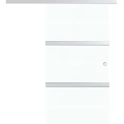 Liukuovi ESG-lasi ja alumiini 90x205 cm hopea, huurrelasi raidoilla