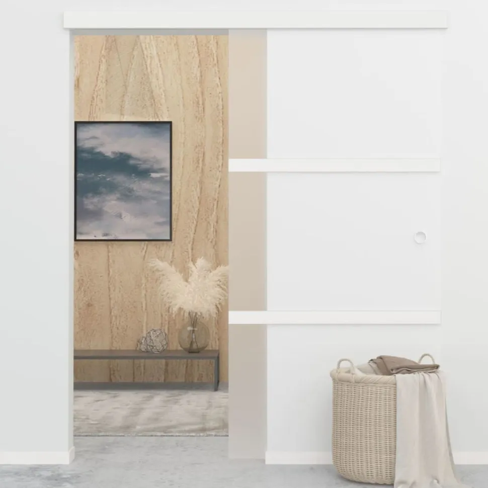 Liukuovi soft-stopeilla ESG-lasi ja alumiini 90x205 cm