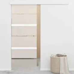 Liukuovi soft-stopeilla ESG-lasi ja alumiini 76x205cm huurrelasi raidoilla