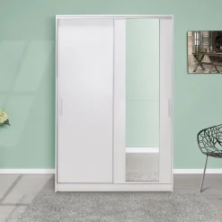 Liukuovivaatekaappi Linento Furniture Swd-512-Bb-2 120cm valkoinen