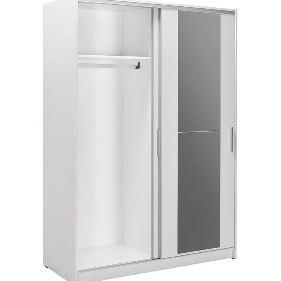 Liukuovivaatekaappi Linento Furniture Swd-512-Bb-2 120cm valkoinen