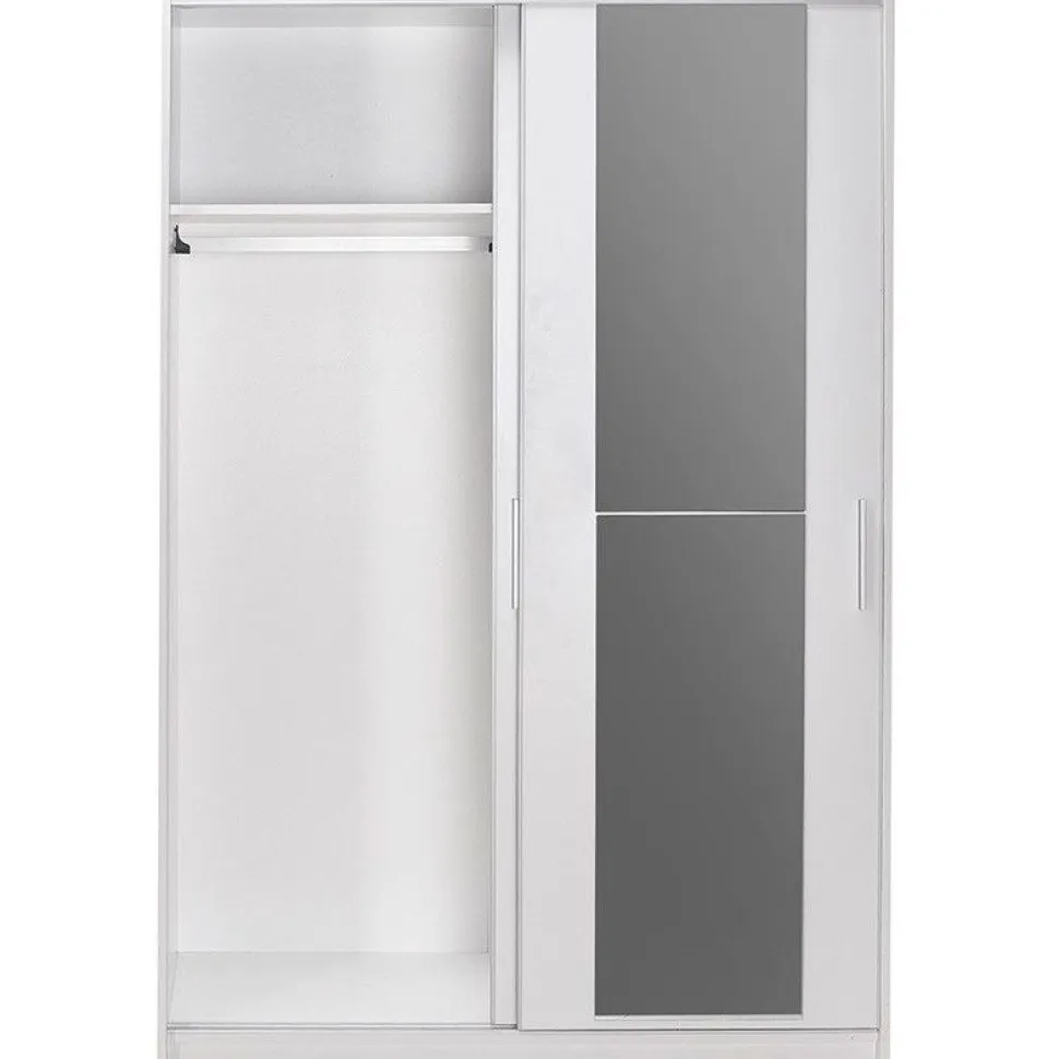 Liukuovivaatekaappi Linento Furniture Swd-512-Bb-2 120cm valkoinen