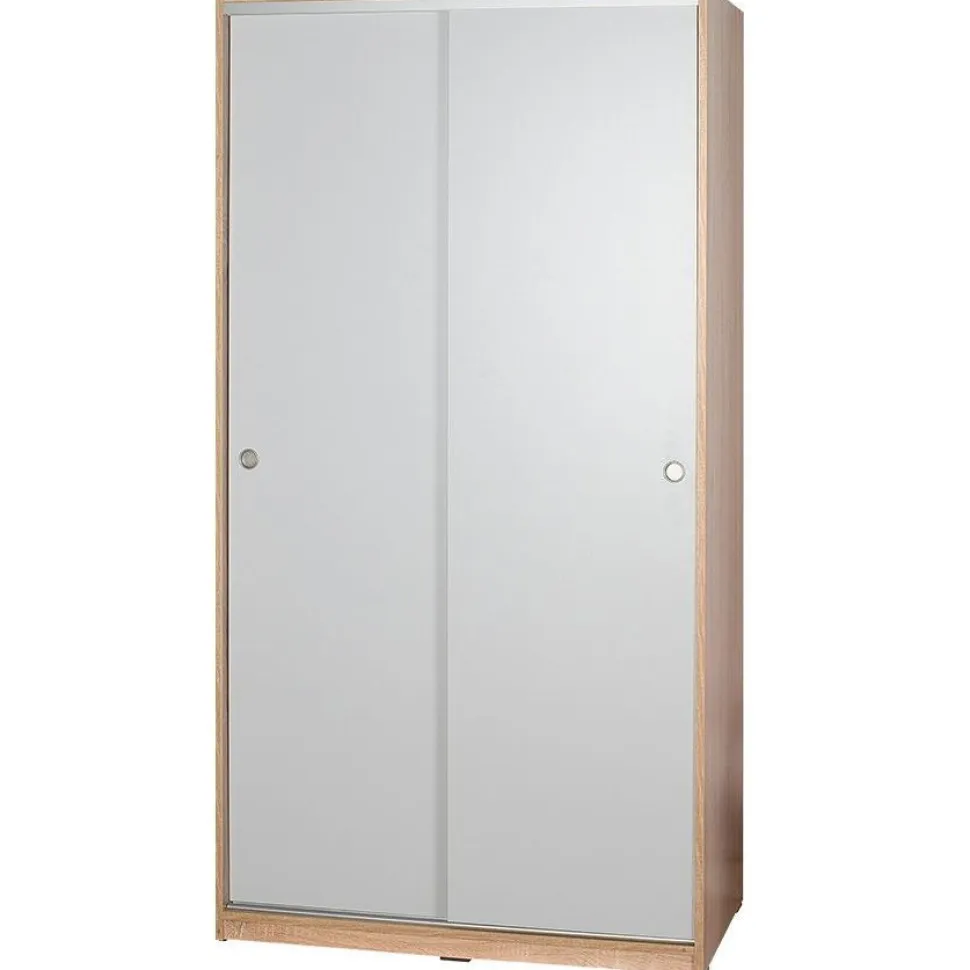 Liukuovivaatekaappi Linento Furniture Swd-431-Sb-2 94cm ruskea/valkoinen