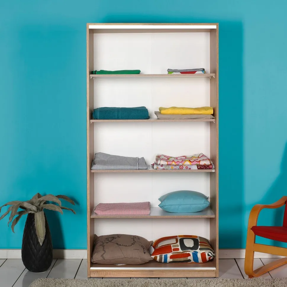 Liukuovivaatekaappi Linento Furniture Swd-431-Sb-2 94cm ruskea/valkoinen