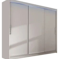 Liukuovivaatekaappi Nomla ASTON / DASTO II, LED-valaistuksella, 250x215cm, musta
