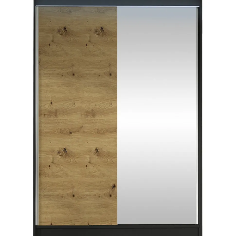 Liukuovivaatekaappi Nomla LINO I, LED-valaistuksella, peilillä, 120x200cm