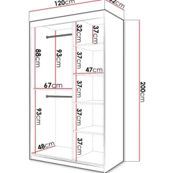 Liukuovivaatekaappi Nomla RIFLO SLIM 1 120, 120x200cm