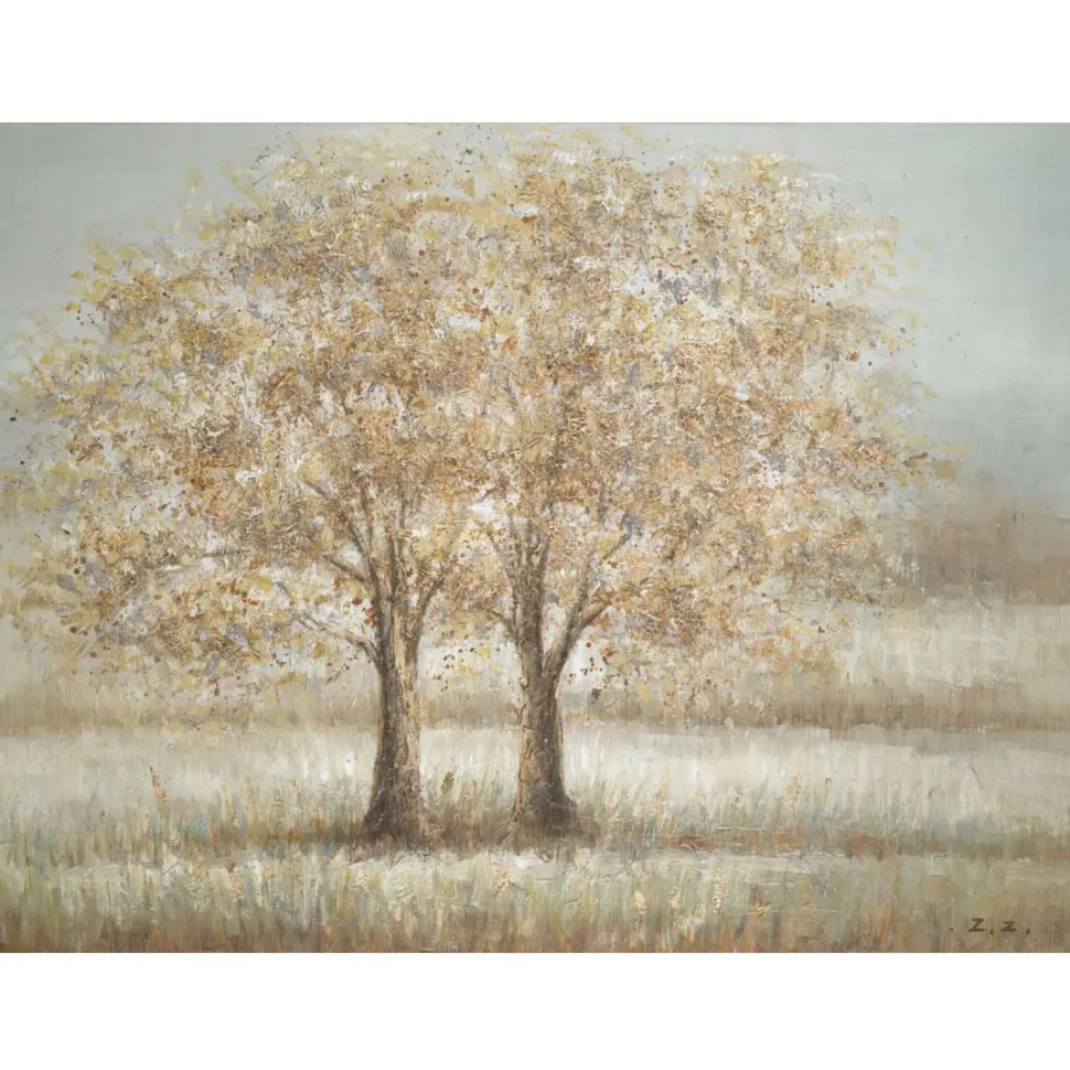 Öljymaalaus Home4You 90x120 cm, kaksi puuta, beige