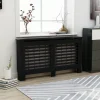 Lämpöpatterin suoja musta 152x19x81cm mdf