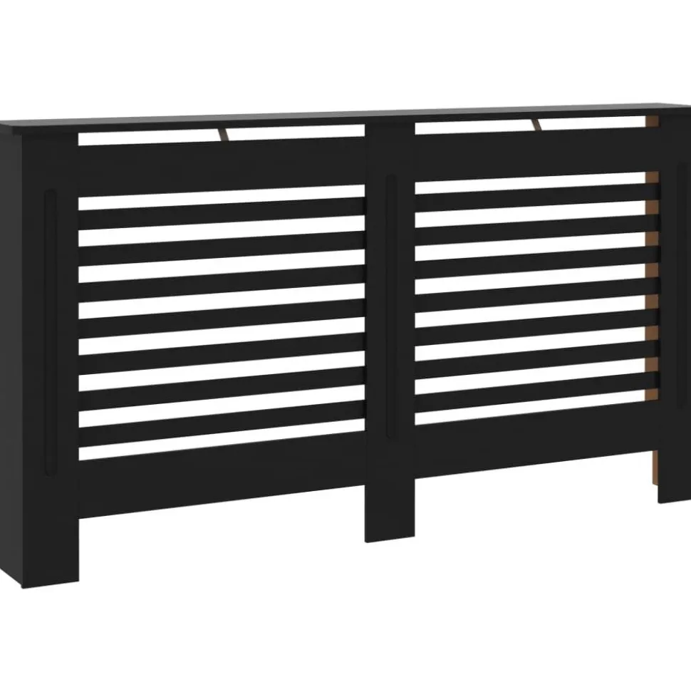 Lämpöpatterin suoja musta 152x19x81cm mdf